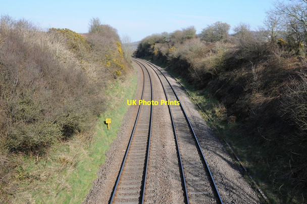 Photo 6"x4" The railway passing Bancyfelin Bancyfelin c2013