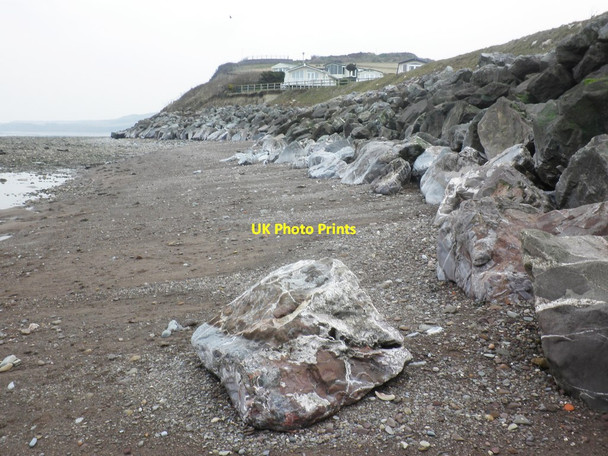 Photo 6"x4" Coastal defences, Doniford beach Watchet c2013