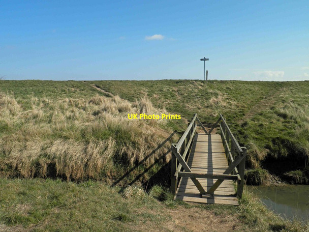 Photo 6"x4" Footbridge up to the flood bank Humberston Fitties c2013