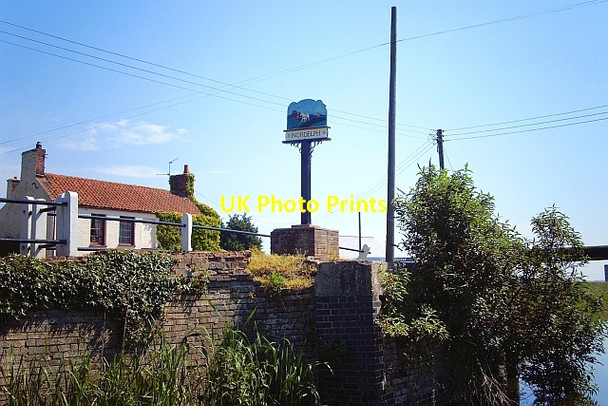 Photo 6"x4" Nordelph village sign Nordelph c2006