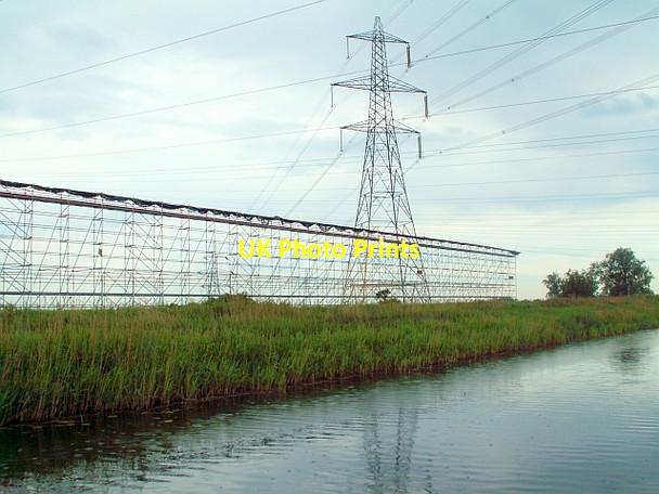 Photo 6"x4" Safety scaffolding beneath power lines crossing the River Great Ouse Sandhill\/TL5786 c2006