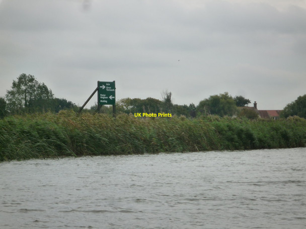 Photo 6"x4" Sign beside the River Thurne and River Bure Thurne c2011
