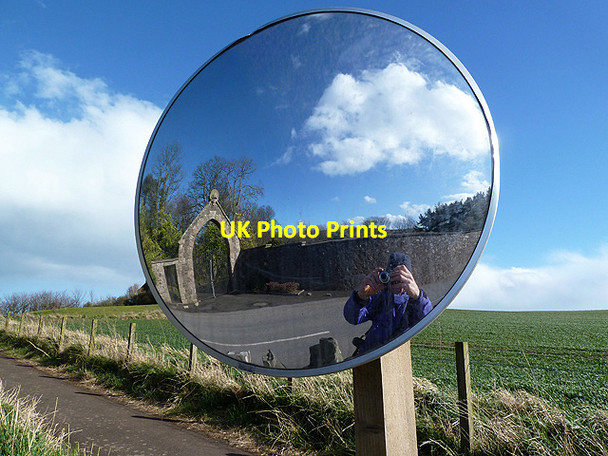 Photo 6"x4" A mirror opposite the driveway to Northfield House, St Abbs Northfield\/NT9167 c2013