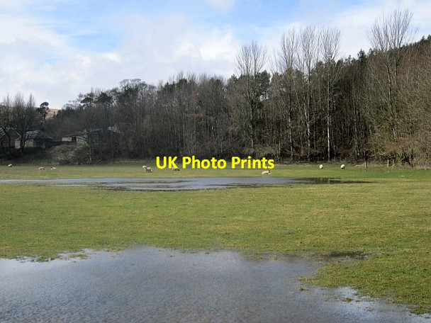 Photo 6"x4" Flooded fields, Yarrowford Yarrow\/NT3527 c2013