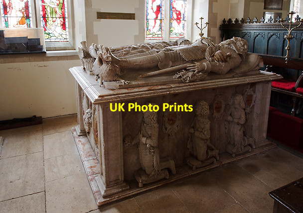 Photo 6"x4" St Andrew's church, Miserden - tomb-chest of Sir William Sandys & wife Lypiatt c2013