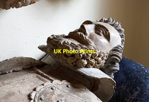 Photo 6"x4" St Andrew's church, Miserden - tomb-chest of William Kingston (detail 2) Lypiatt c2013