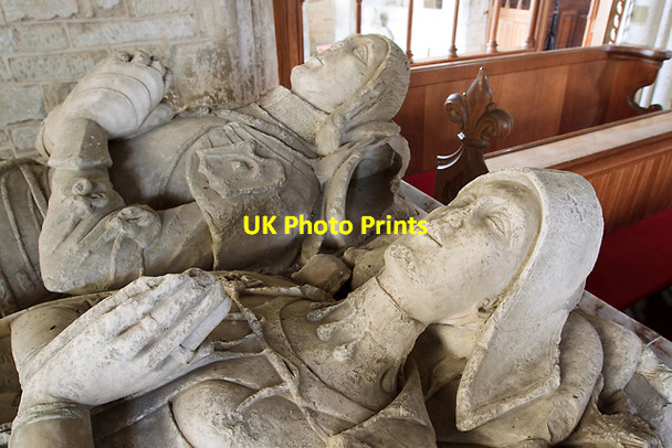 Photo 6"x4" St John the Baptist church, Kinlet - tomb-chest of Sir Humphrey Blount & wife (detail) Kinlet c2013