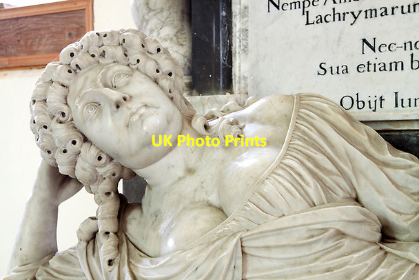 Photo 6"x4" St Andrew's church, Quatt - monument to Mary Wolryche (detail) Quatt c2013