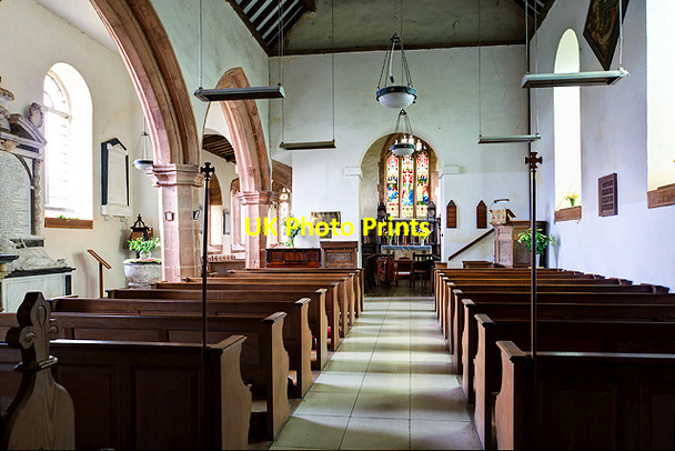 Photo 6"x4" St Andrew's church, Quatt - the nave Quatt c2013
