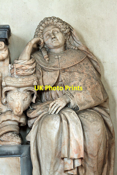 Photo 6"x4" St Mary's church, Patshull - wall monument to Sir Richard Astley & wives (detail 2) Pasford c2013