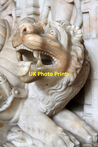 Photo 6"x4" St Mary's church, Acton Burnell - tomb of Sir Richard Lee & wife (detail 4) Acton Burnell c2013