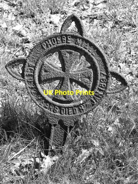 Photo 6"x4" C19 cast iron grave marker in All Saints' churchyard Beccles c2013