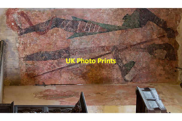 Photo 6"x4" Farleigh Hungerford Castle - Chapel wall painting Farleigh Hungerford c2013