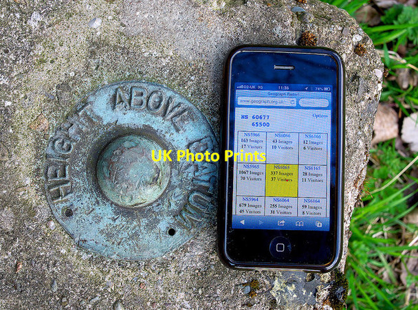 Photo 6"x4" Fundamental Bench Mark, Glasgow Glasgow c2013 P1
