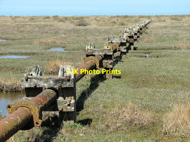 Photo 6"x4" Sewage outfall pipe in Stiffkey saltmarsh Stiffkey c2013