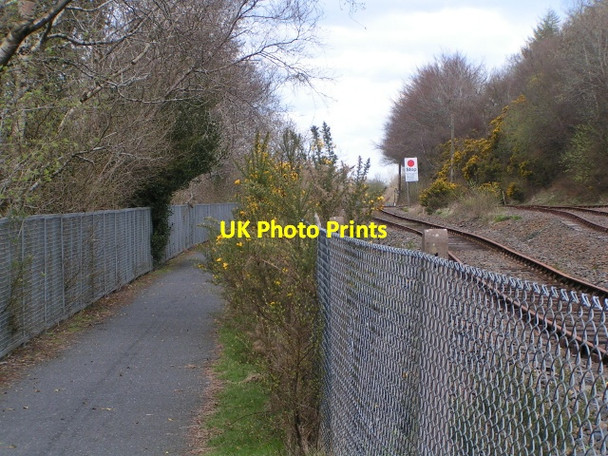 Photo 6"x4" The Granite Way cycle route, and the railway lines at the entrance to Meldon Quarry Okehampton c2013
