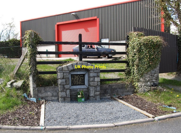 Photo 6"x4" Road side memorial at Roche Castle Cross Roads Hackballs Cross c2013