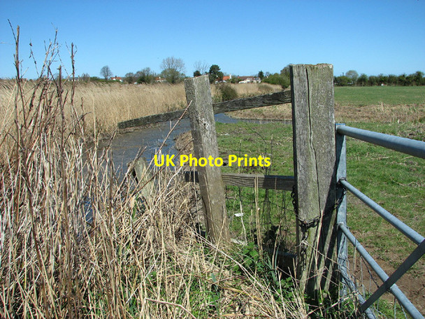 Photo 6"x4" Ditch beside the path to the A47 road Acle c2013