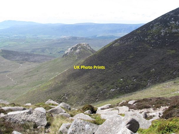 Photo 6"x4" Wee Binnian and the slope of the main ridge of Slieve Binnian from the mountain's south eastern spur Attical c2011