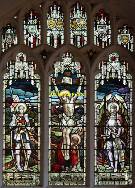 Photo 6"x4" St Mary, Badwell Ash - Stained glass window Hunston\/TL9768 c2012
