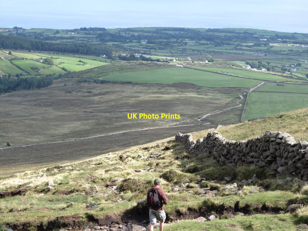 Photo 6"x4" Descending alongside the Mourne Wall towards the Carrick Little Track Annalong c2012