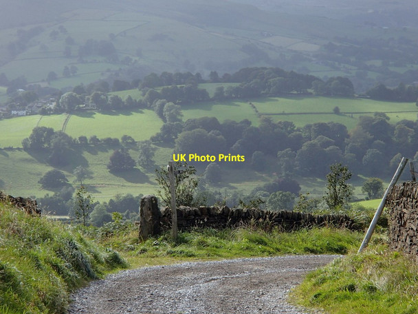 Photo 6"x4" Track corner and countryside views Hathersage c2012