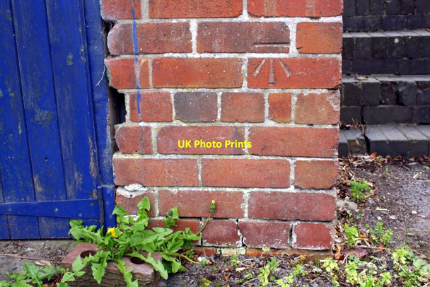 Photo 6"x4" Benchmark on garage in front of #74 Newtown Westbury\/ST8650 c2012