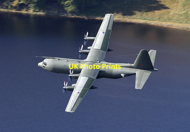 Photo 6"x4" A low flying Hercules aircraft over St Mary's Loch Bowerhope c2012