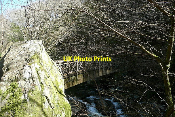 Photo 6"x4" Footbridge over the river Lynton c2012