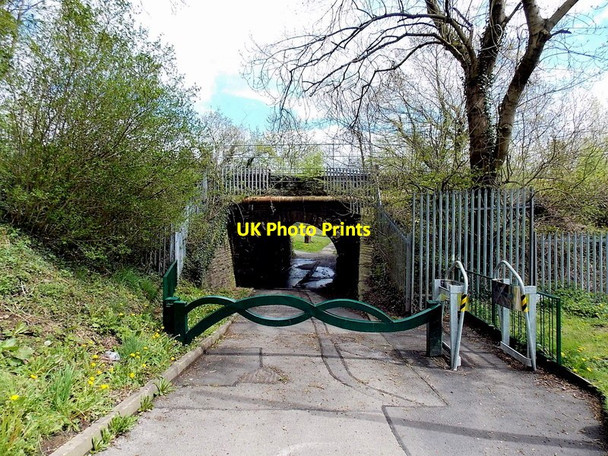 Photo 6"x4" Railway underpass to Parc Coetir Bargod, Gilfach Bargod or Bargoed c2013