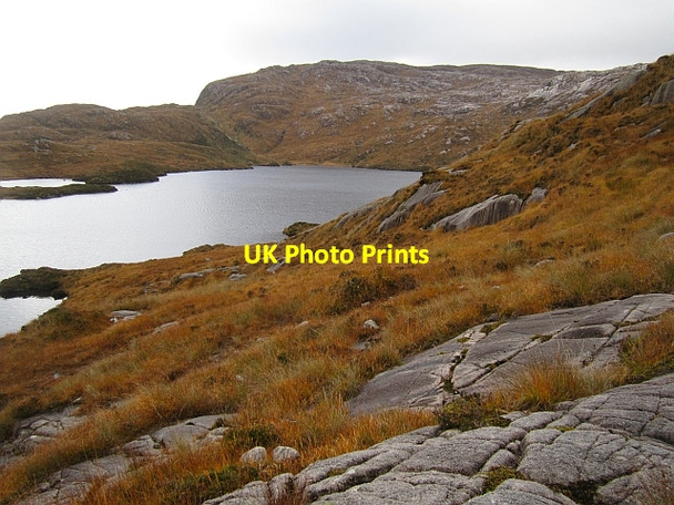 Photo 6"x4" Granite slabs above Lough Belshade Barnesmore c2012