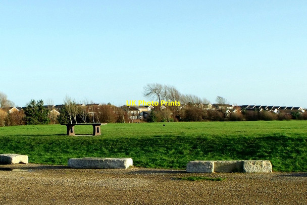 Photo 6"x4" Playing field, Shinewater, Eastbourne Stone Cross\/TQ6104 c2013