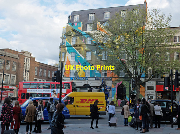 Photo 6"x4" Colourful building on Euston Road London c2013