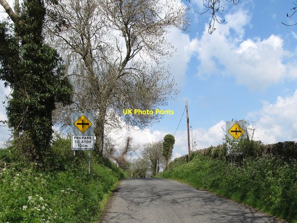 Photo 6"x4" Prepare to Stop signs 100m east of Shortstone Cross Roads Hackballs Cross c2013