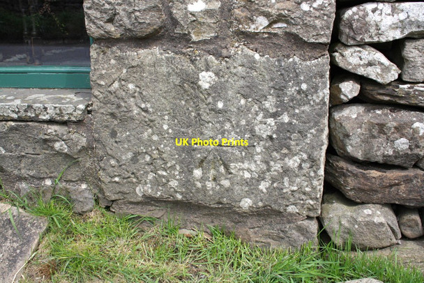 Photo 6"x4" Benchmark on Old Craft Barn at Helmside Helmside\/SD6888 c2013