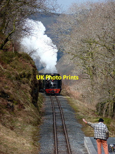 Photo 6"x4" A train for Devil's Bridge approaches Rhiwfron Station Devil's Bridge\/Pontarfynach c2013