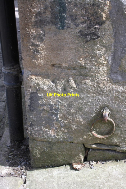 Photo 6"x4" Benchmark on mill building, Brewery Lane Skipton c2013
