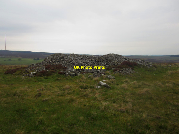 Photo 6"x4" North western burial cairn on Longstone Hill Warenford c2013