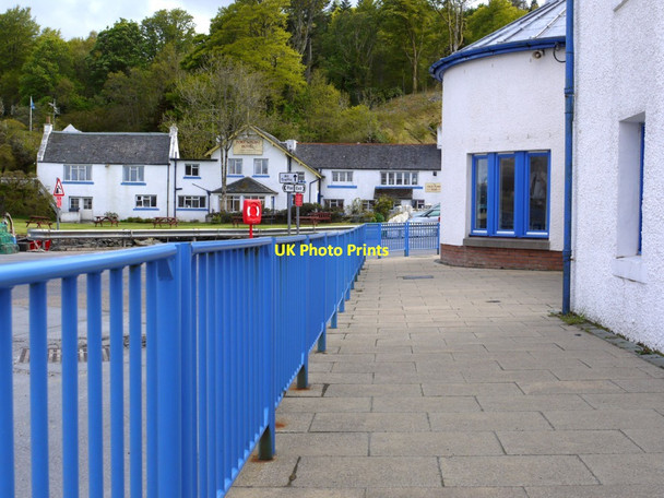 Photo 6"x4" Blue railings by harbour buildings, Port Askaig Port Askaig\/Port Asgaig c2013