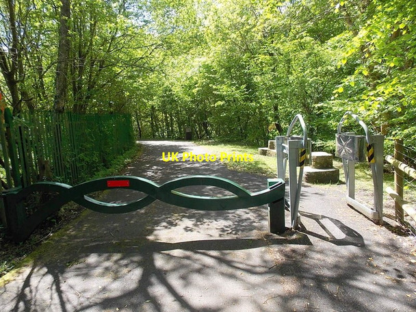 Photo 6"x4" Barriers at an entrance to Parc Coetir Bargod, Bargoed Bargod or Bargoed c2013