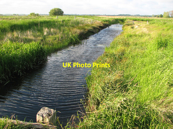 Photo 6"x4" Evening sunshine on drainage ditch in Share Marsh Oulton Broad c2013 P1