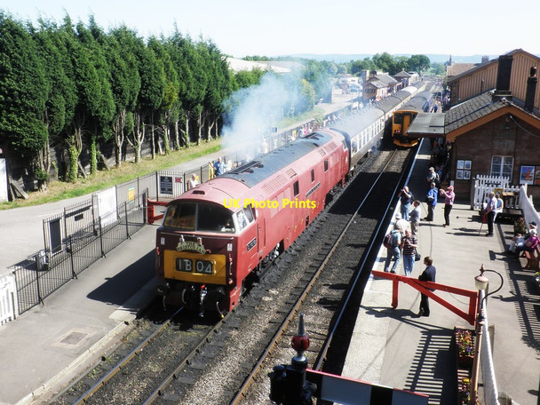 Photo 6"x4" D1010 Western Campaigner, leaves Bishop's Lydeard with a train for Minehead Bishops Lydeard c2013