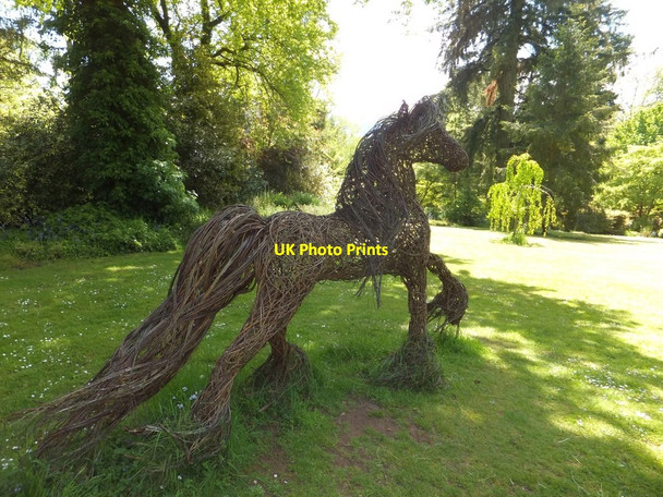 Photo 6"x4" Willow horse in the woodland garden at Knightshayes Court Chettiscombe c2013