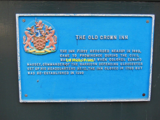 Photo 6"x4" A plaque at the Old Crown public house Gloucester c2013