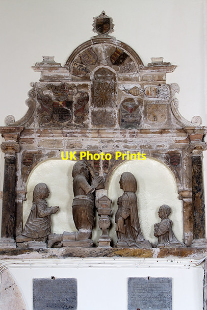 Photo 6"x4" St Peter's church, Berrynarbor - monument to Richard Berry & wife Berrynarbor c2013