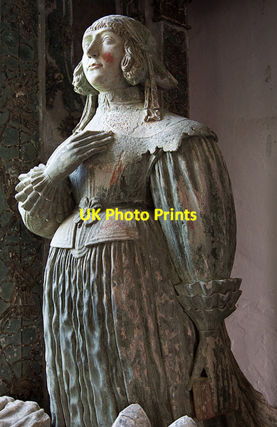 Photo 6"x4" St Bartholomew's church, Cadeleigh - monument to Sir Simon Leach & wife (detail 2) Cadeleigh c2013