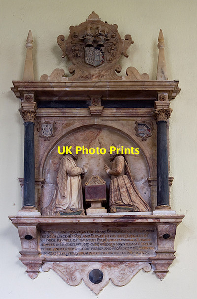 Photo 6"x4" St John's church, Broadclyst - monument to Henry Burrough & wife Broadclyst c2013