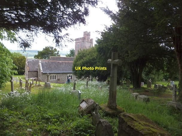 Photo 6"x4" The cross in Cadbury churchyard Cadbury\/SS9104 c2013
