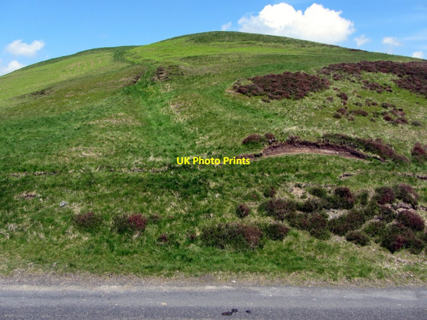 Photo 6"x4" Linear earthwork above road west of Buchtrig Chatto c2013