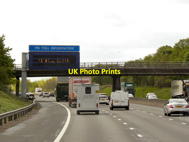 Photo 6"x4" Moor Hall Lane Bridge, Southbound M6 Boscomoor c2013